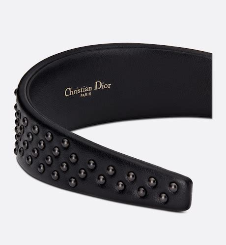 Dior Band Headband Black Calfskin and Ruthenium